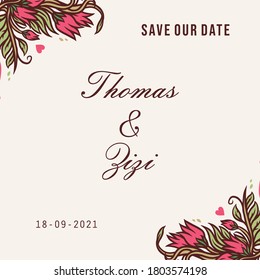 Lily flower wedding invitations template