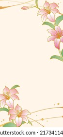 Lily Flowers Beige Template Background