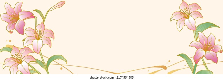 Lily Flowers Beige Template Background