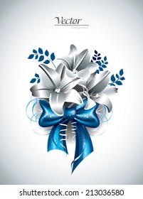 Lily Flowers with a Bow.