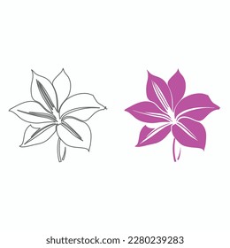 Lily flowers coloring books Make Line art, hand-drawn illustrations.Perfect for creating coloring pages, coloring books, enchanting holiday invitations, and other creative projects.