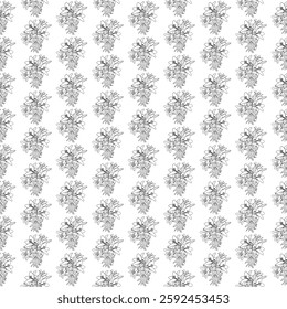 Lily flowers in doodle style. Seamless pattern. Vector illustration.