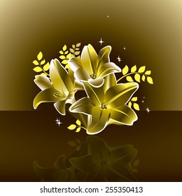 Lily Flowers. Eps10 Format.