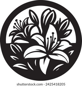 A Lily Flowers Icon Silhouette Vector illustration