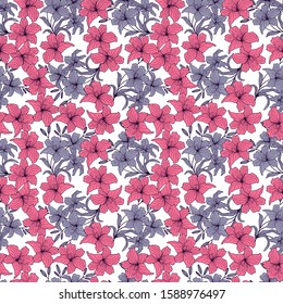 Lily flowers and leaves seamless pattern. eps10 vector illustration.