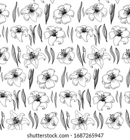 Lilienblumen hinterlassen Vektorillustration