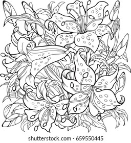 Coloring Book Flower Images Stock Photos Vectors Shutterstock