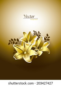 Lily Flowers. Vector Illustration.