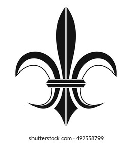 Lily heraldic emblem icon in simple style on a white background vector illustration