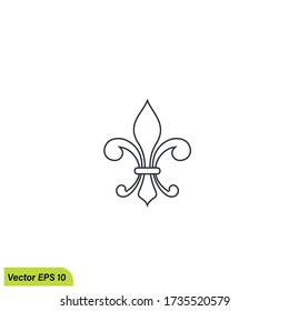 lily heraldic emblem icon, vector illustration, design element eps 10