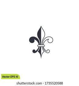 lily heraldic emblem icon, vector illustration, design element eps 10