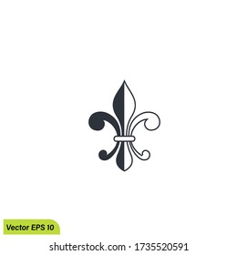 icono del emblema heráldico lily, ilustración vectorial, elemento de diseño eps 10
