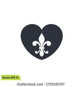 lily heraldic emblem icon, vector illustration, design element eps 10