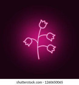 lily icon. Elements of leaves and flowers in neon style icons. Simple icon for websites, web design, mobile app, info graphics