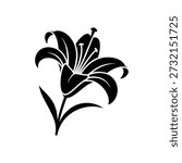 Lily icon on White Background Vector Art Illustration on white background.	