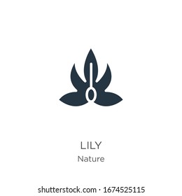 Lily icon vector. Trendy flat lily icon from nature collection isolated on white background. Vector illustration can be used for web and mobile graphic design, logo, eps10