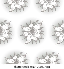 lily ink seamless pattern