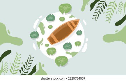 lily lake illustration vector for nature lake illustration vector background