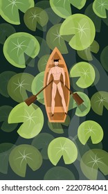 lily lake illustration vector for nature lake illustration vector background