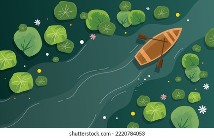 lily lake illustration vector for nature lake illustration vector background