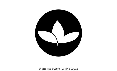 Lily logo, black isolated silhouette