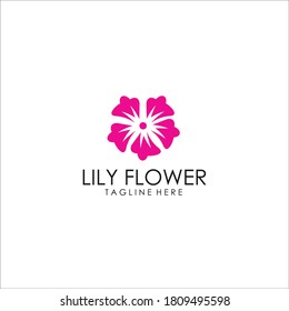 Lily logo design icon silhouette