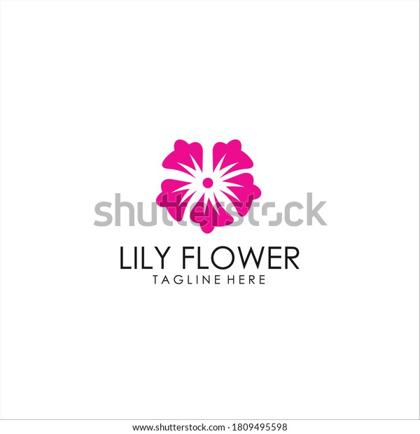 Lily Logo Design Icon Silhouette Stock Vector (Royalty Free) 1809495598 ...