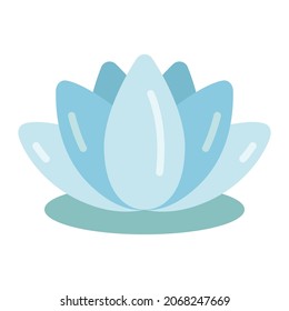 Lily (lotus) flower flat icon. Cartoon illustration isolated on white background. Vector sign for mobile app and web sites.
