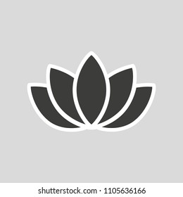 Lily / lotus Flower Icon Vector Logo Template. lotus on white background..