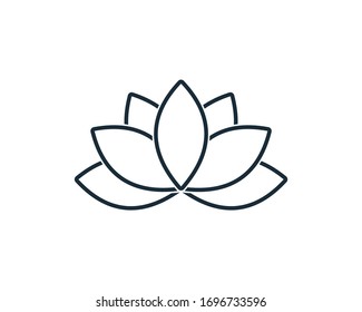 Lily, Lotus Flower Icon Vector Logo Template Illustration Design