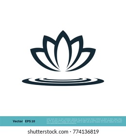 Lily / lotus Flower Icon Vector Logo Template Illustration Design. Vector EPS 10.