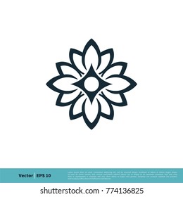 Lily / lotus Flower Icon Vector Logo Template Illustration Design. Vector EPS 10.