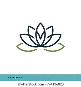 Lily, Lotus Flower Icon Vector Logo Template Illustration Design. Vector EPS 10.