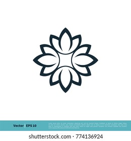 Lily / lotus Flower Icon Vector Logo Template Illustration Design. Vector EPS 10.