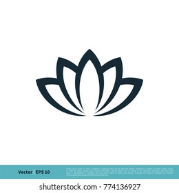Lily / lotus Flower Icon Vector Logo Template Illustration Design. Vector EPS 10.