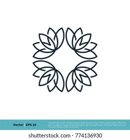 Lily / lotus Flower Icon Vector Logo Template Illustration Design. Vector EPS 10.