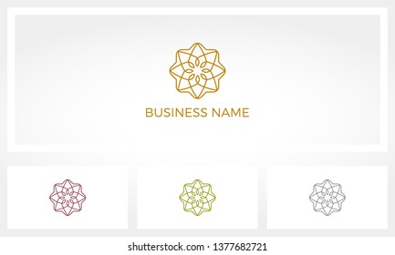 Lily Lotus Mandala Outline Logo