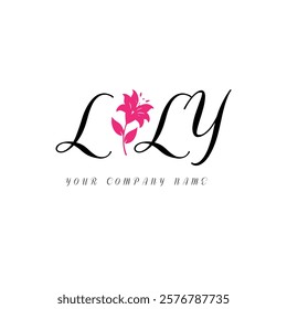 LILY modern elegance and creative logo design .LILY luxurious alphabet design . LILY letter initial logo design.