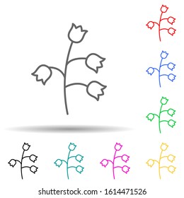 lily multi color style icon. Simple thin line, outline vector of leaves and flowers icons for ui and ux, website or mobile application