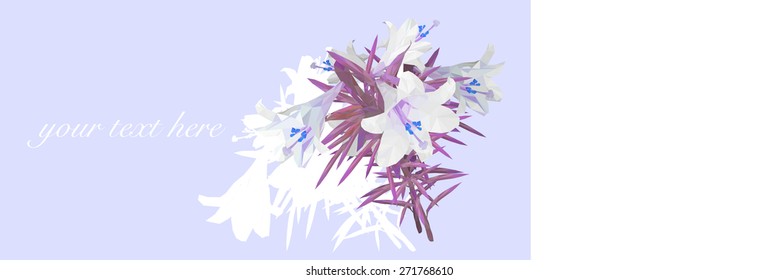 lily orchid botany flora flowers design triangles low poly vector
