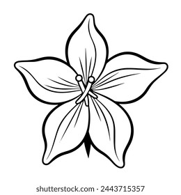 Icono de vector con contorno de lirio, perfecto para diseños gráficos de temática floral.
