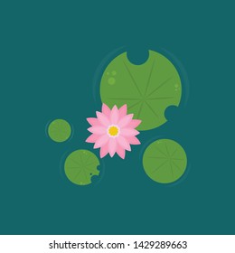 Lily pad and Lotus vector. wallpaper. free space for text. background. poster. lotus flower.