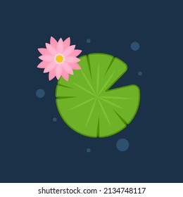 Lily pad and Lotus vector. wallpaper. free space for text. background. poster. lotus flower.