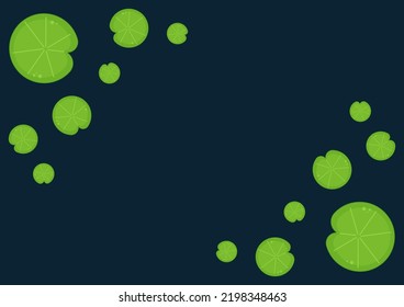 Lily pad and Lotus vector. wallpaper. free space for text. background. Lily pad frame background.