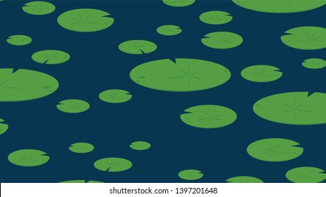 Lily Pad Pattern Vector. Lily Pad Symbol. Wallpaper. Free Space For Text. Background. Blank.