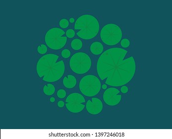 Lily pad pattern vector. Lily pad symbol. wallpaper. free space for text. background. blank.