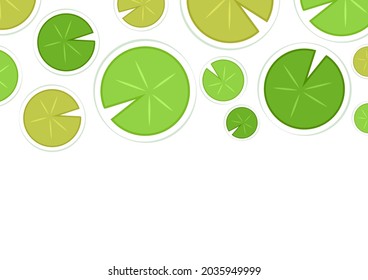 Lily Pad Pattern Vector. Lily Pad Symbol. Wallpaper. Free Space For Text. Background. Blank.