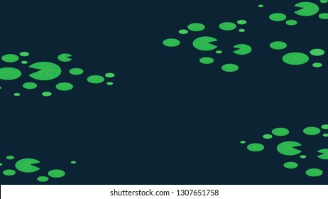 Lily Pad Pattern Vector. Wallpaper. Free Space For Text. Background.