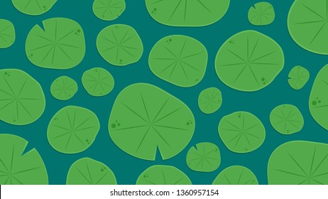 Lily pad pattern. wallpaper. free space for text. copy space.