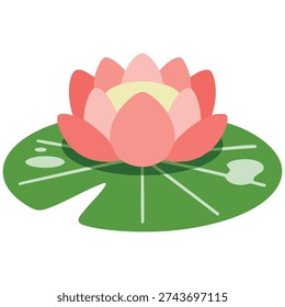 Lily pad pattern wallpaper with lotus flower free space for text design